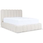 MEBLINI Polsterbett 160x200 mit Lattenrost mit Matratze - CARLOS - Weiß Milch Boucle - Bubble Bett - Cloud Bett - Marshmallow Bed - Kopfteil Bett mit Stauraum