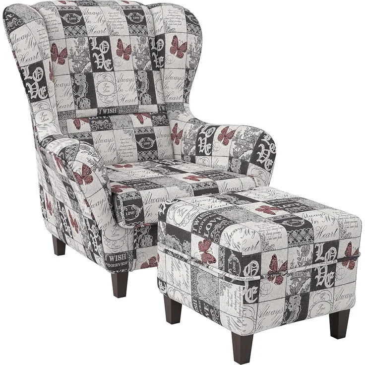 Supellex Ohrensessel mit Hocker | Design Patchwork Love
