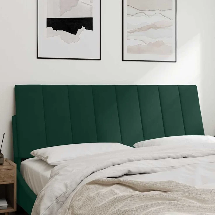 vidaXL Kopfteil-Kissen "Hanko" Dunkelgrün 140 cm Samt Grün – Bild 3
