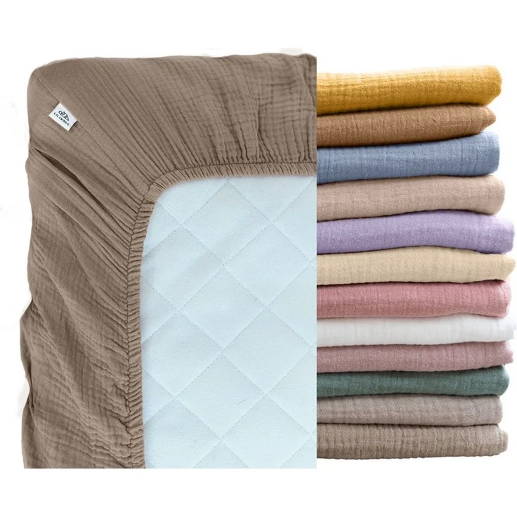 lilimaus Spannbettlaken Musselin Spannbettlaken Baby 60x120 70x140 - Bettlaken Babybett, (1 Stück), Kinderbettlaken 100% Baumwolle, atmungsaktiv für Babybett – Bild 1