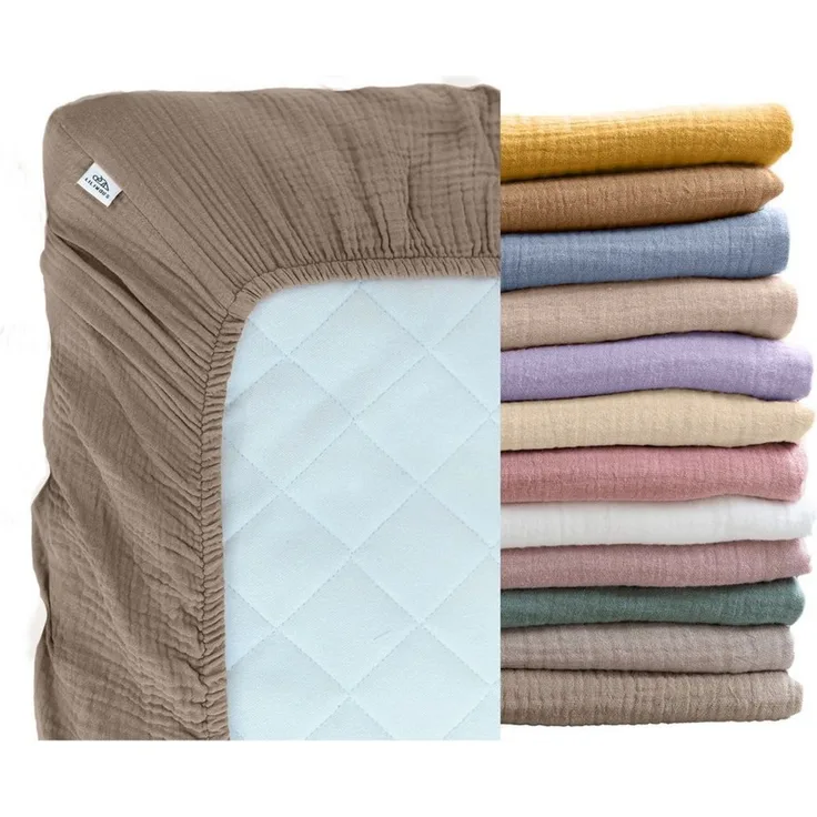 lilimaus Spannbettlaken Musselin Spannbettlaken Baby 60x120 70x140 - Bettlaken Babybett, (1 Stück), Kinderbettlaken 100% Baumwolle, atmungsaktiv für Babybett