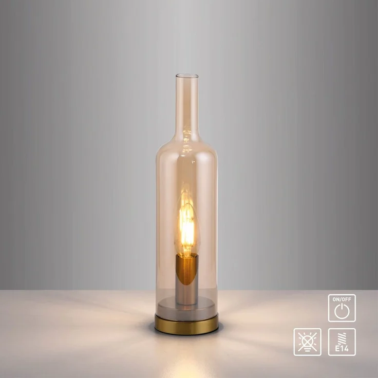JUST LIGHT 14006-27 BOTTLE Tischleuchte amberglas – Bild 1