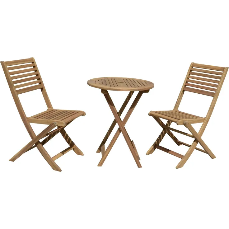 3tlg. Balkonset IBARRA Holz Garten Möbel Sitzgruppe Sitzecke Balkon Terrasse