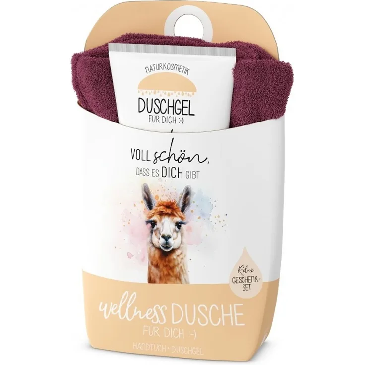 Wellnessdusche Geschenk-Set Duschgel Handtuch la vida Lama 1088061