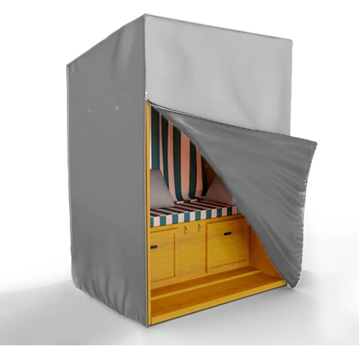 Kronenburg Strandkorb-Schutzhülle Wasserdicht & winterfest, für alle Strandkörbe, 420D Oxford Gewebe, 135x105x175cm, 2 Reißverschlüsse, Belüftungslöcher – Bild 1