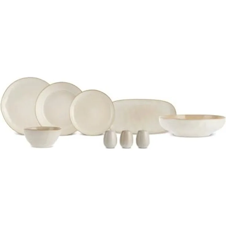 Karaca Geschirr-Set Earth Collection Aria 55-teiliges Tafelservice für 12 Personen Beige
