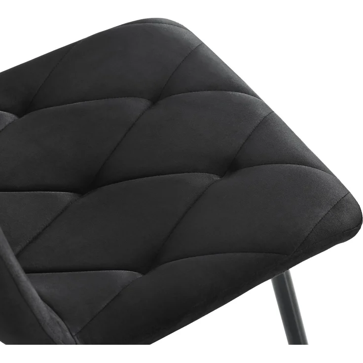 Essgruppe,(Set,117×68cm Esstisch mit 4 Stühlen), Rechteckiger Esstisch Moderner Küchentisch Set ,Esszimmerstuhl Schwarz Twill Samt Küchenstuhl,Golden Tischbeine--Schwarz--128.5x74x9cm--YOUDENOVA – Bild 8