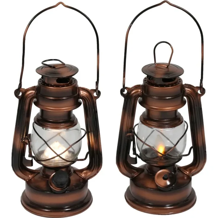 LED-Laterne Antik 1 LED mit Flackerlicht, 2-fach sortiert
