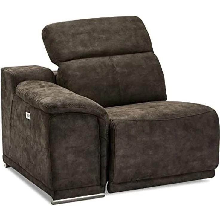 Ibbe Design Modul Sofa Braun Stoff 1 Sitzer mit Armlehne Rechts Elektrisch Verstellbar Relaxfunktion mit mit verstellbare Kopfstütze Alexa, 105 x 102 x 73 cm – Bild 4
