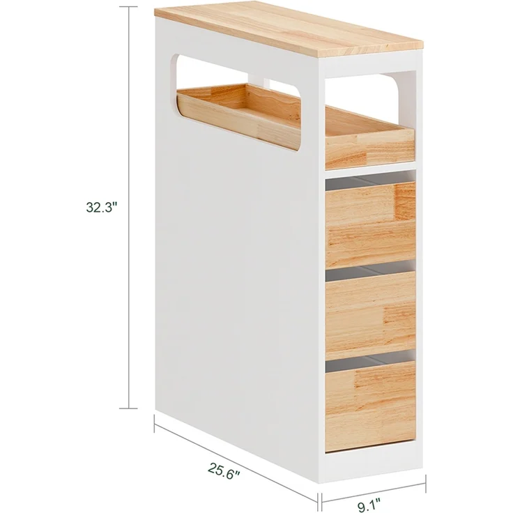 SoBuy BZR54-IV-WN Badunterschrank, MDF, Lackiert, Weiß, 25 x 32 x 9 cm – Bild 3