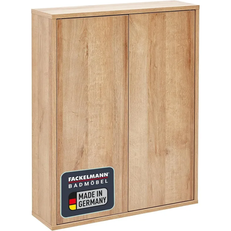 Fackelmann FINN Doppel Hängeschrank 60 cm, Braun hell