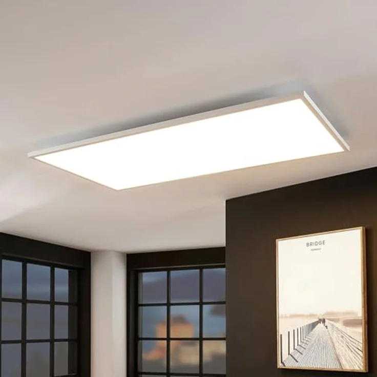 Arcchio Lindby LED Panel 119,5 x 59,5 cm, dimmbar mit RGB Backlight und wechselbarer Lichtfarbe (3.000–6.000K), inkl. Fernbedienung, 75W, 3.800 lm – Bild 2