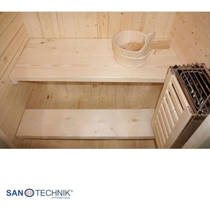 Sanotechnik Outdoor Fasssauna 'LINDHOLM' für 1-2 Personen, Thermo-Fichtenholz, 189x220x191,5 cm – Bild 6