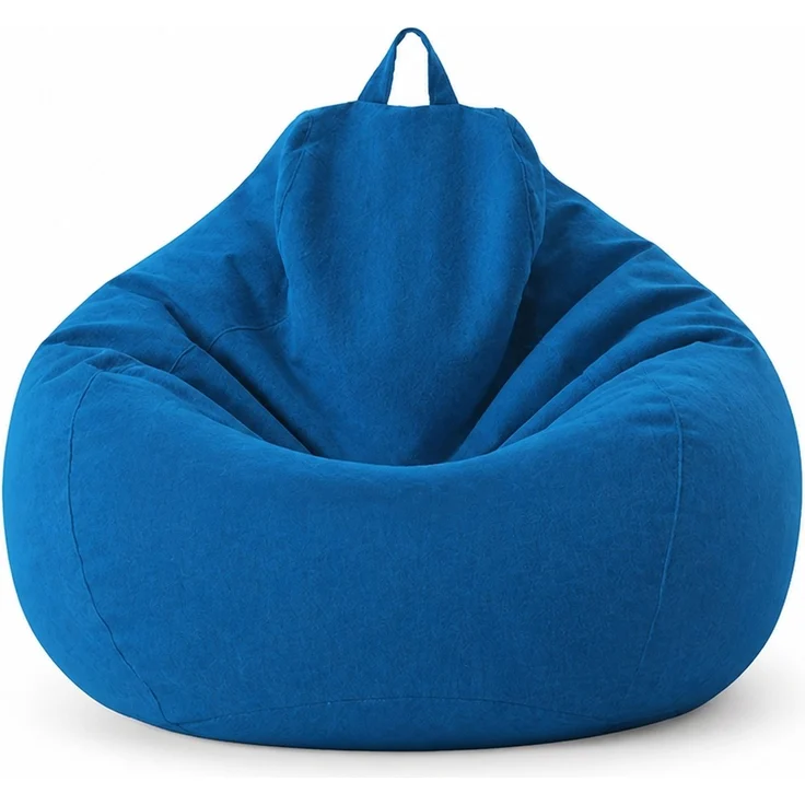 Sitzsack-Hülle ohne Füllmaterial, Königsblau, 100 x 120 cm, Stoffbezug für Innen- und Außenbereich – Bild 1