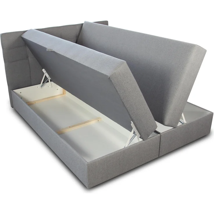 Boxspringbett Best mit 2 Bettkästen, Doppelbett mit Bonell-Matratze und Topper, Polsterbett, Bett (Blau (Vidar 83), 140 x 200 cm) – Bild 2