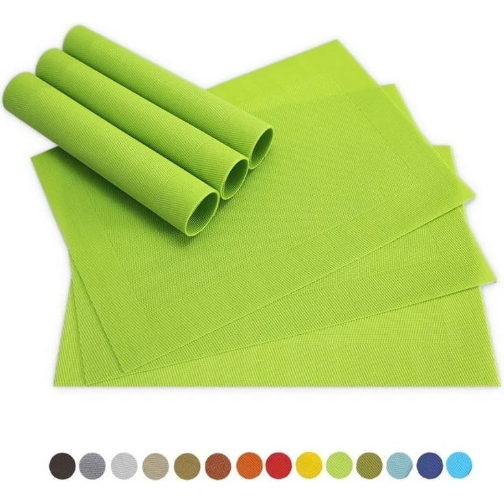 matches21 HOME & HOBBY Platzset Tischsets BORDA 6er Set Hell-grün als Tischuntersetzer, (6-St), Abwaschbare Platzsets als Tischunterlagen für Ess-Tisch Tisch-Deko – Bild 4