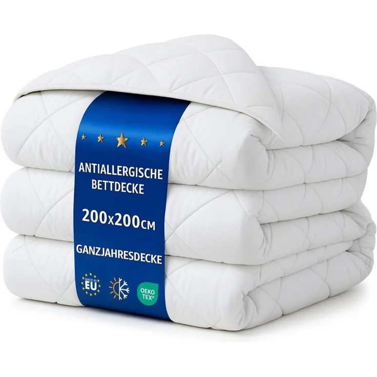 Amazinggirl Bettdecke 200x220 Ganzjahresbettdecke – Weiche atmungsaktive Steppbettdecke für Allergiker, kuschelige Decke mit Füllung, Oeko-Tex Zertifiziert – Bild 1