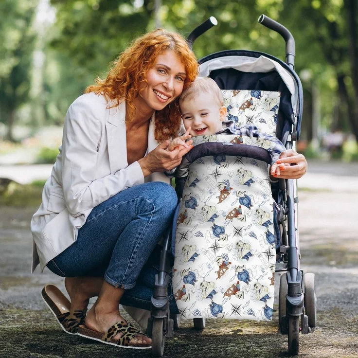 Amilian Babybettwäsche Kinderwagenset - 2tlg. Kinderbettwäsche - 80x80cm + 35x40cm, 100% Baumwolle, 2 teilig, Bettwäscheset für Kinderwagen, Wiege, Babybett - Baby Bettwäsche – Bild 3