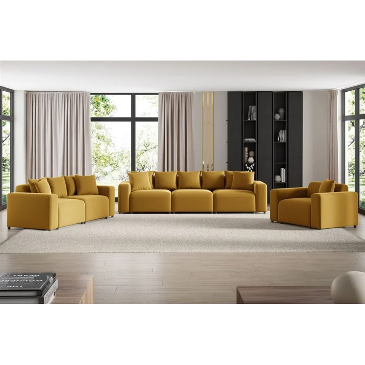 Sessel Designersessel MEGAN in Stoff Salvador Honiggelb – Bild 2