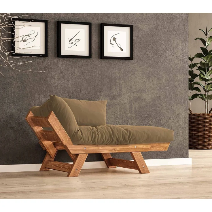Skye Decor 'CPT8152-140' Garten-Sessel, Teak / Camel, 108-140 x 75 cm – Bild 2