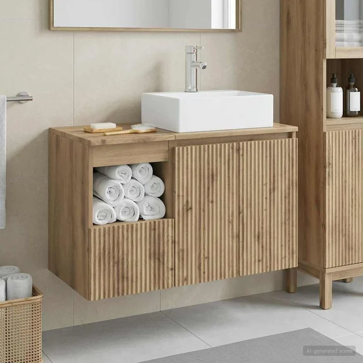 vidaXL Badezimmerschrank-Set 2 stk. Artisan-Eiche 79,5 x 41 x 79,5 cm 3404063 – Bild 1