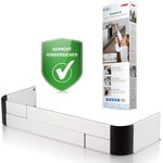 Reer Herdschutzgitter Premium XL zum Kleben, größenverstellbar 57-90 cm, für Induktion und Gasherd geeignet, silber