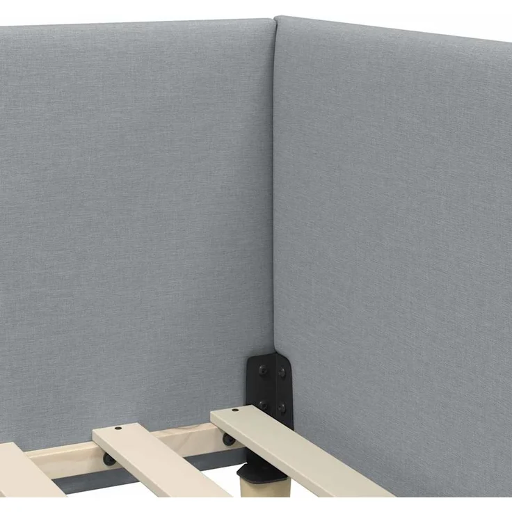 vidaXL Eckbettgestell mit Matratze 2 stk. Hellgrau 80 x 200 cm Stoff 3393725 – Bild 10