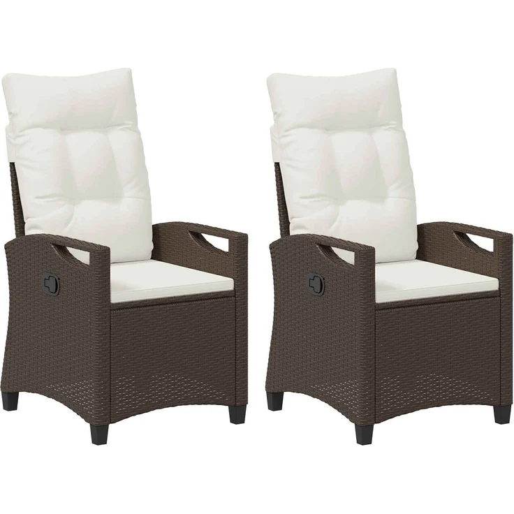 vidaXL Gartenstuhl 2 pcs Braun und Creme 56 x 60 x 112 cm 42026831 – Bild 2