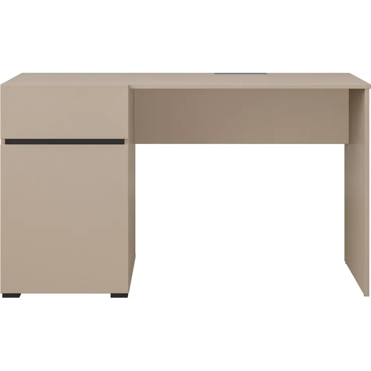 OTTO home Schreibtisch Cross, Breite 130 cm, praktischer Computertisch, Bürotisch mit 1 Schublade und Tür, Tischplatte mit Kabeldurchführung