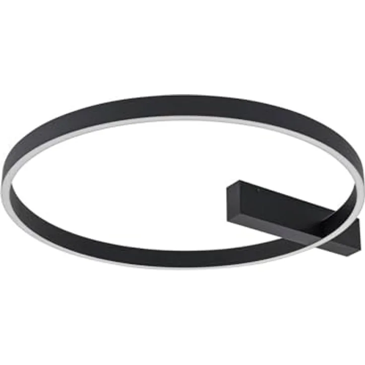 Lucande LED Deckenleuchte Isalin, moderne 1-flammige Lampe in Schwarz aus Aluminium, energiesparend für Wohnzimmer und Büro