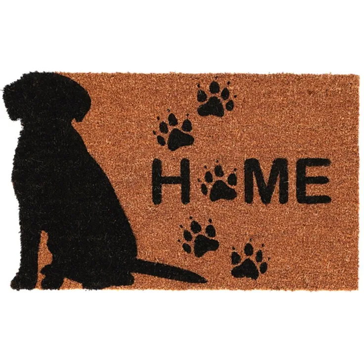 esschert design Fußmatte, Rechteckig, Höhe: 1,5 mm, Farbe: Naturfarben, Motiv: Hund