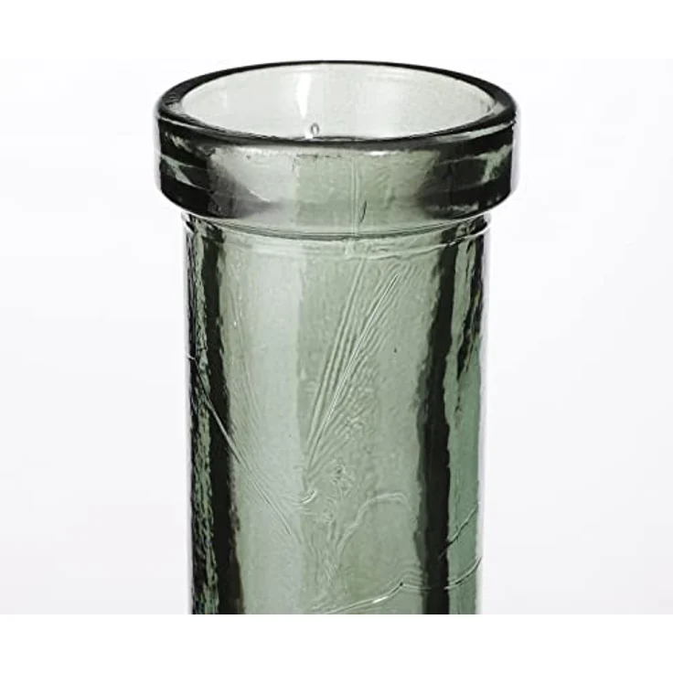 Mica Decorations Rioja Dekorative Flasche, H100 x Ø21 cm, recyceltes grün-graues Glas, rustikale Optik, Unikat – Bild 3