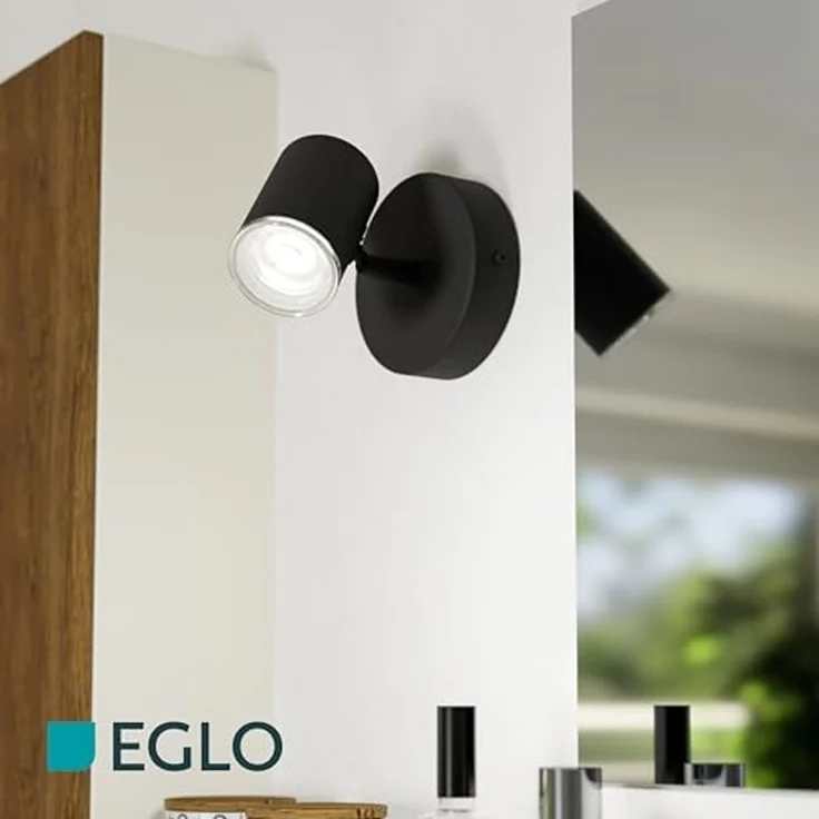 EGLO Deckenleuchte CONSUMA 1 Spotlampe - Stahl - GU10 - 1X5W - IP44, ohne Leuchtmittel, Wandleuchte, Wandspot, schwenkbar, Strahler, L11 x H11,5 x AL13 cm – Bild 4