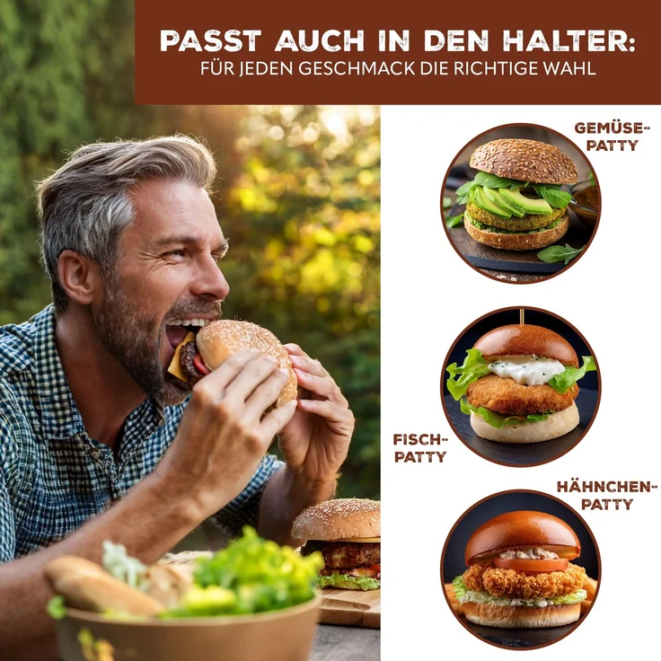 bremermann Grillguthalter Burger-Grillhalter für 4 Burger Patties // ca. 57 x 26 cm – Bild 6
