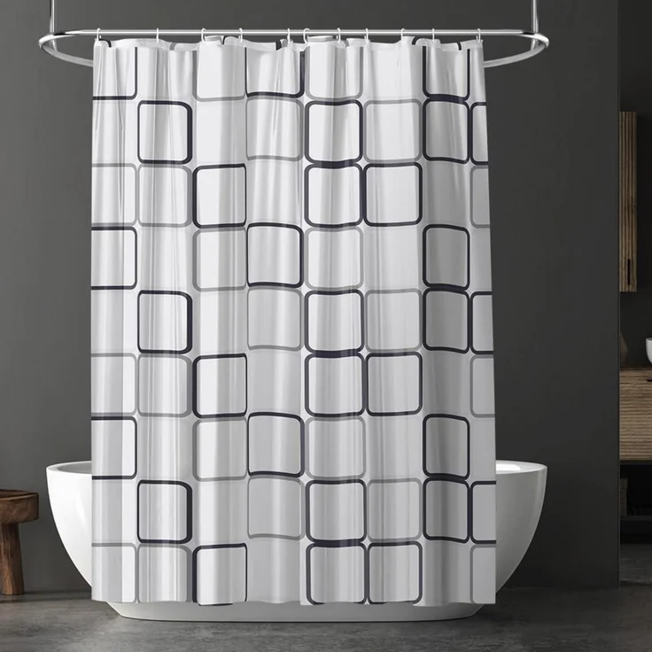 Duschvorhang URAQT Anti-schimmel Wasserdicht PEVA 180x180 cm mit 12 – Bild 1