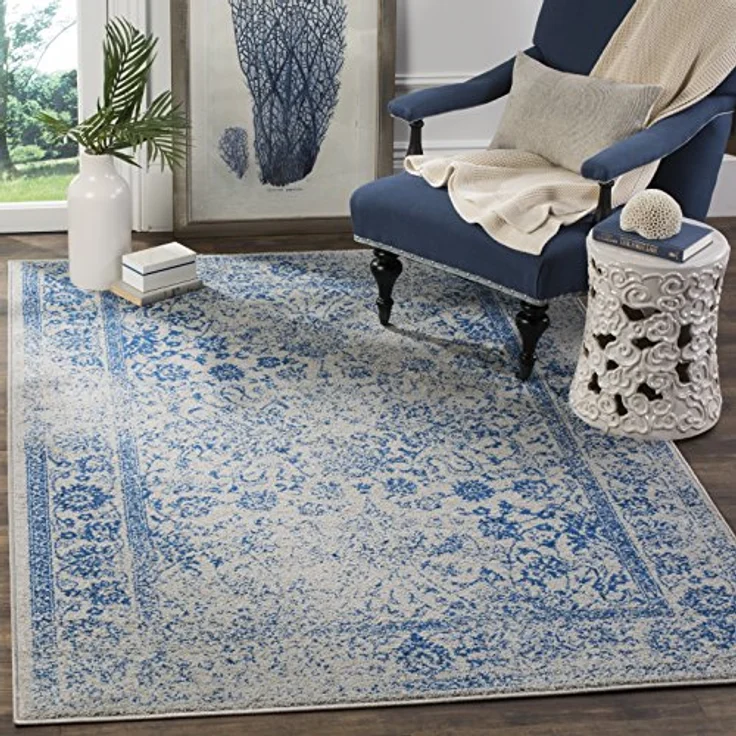 Safavieh Teppich 122x183 cm - Adirondack Collection - Transitional Design, Grau & Blau, Pflegeleichte Synthetikmischung, Ideal für Wohnzimmer, Schlafzimmer, Büro – Bild 8