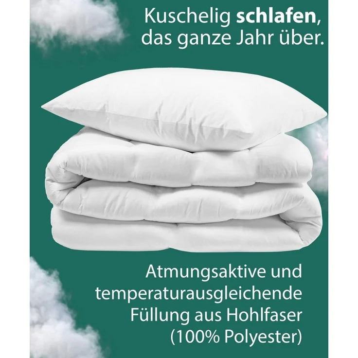 KNERST Kinderbettdecke + Microfaserkissen Kinder Bettdecken für kuschelig, weiche Träume, Füllung: 100% Polyester, Hautfreundlich, für Allergiker geeignet, waschbar bis 60 grad – Bild 3