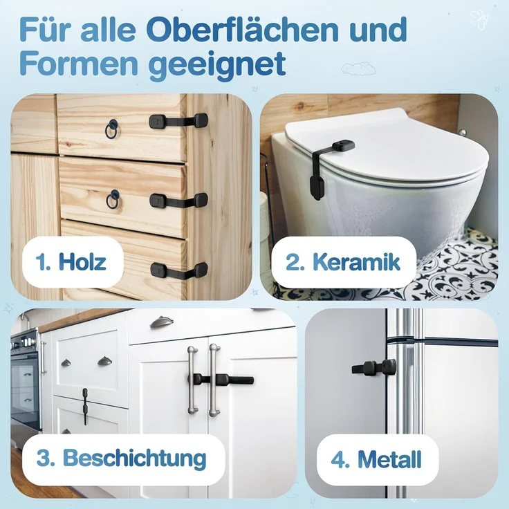 Schubladensicherung (Schwarz) (12 Stück) – Bild 5