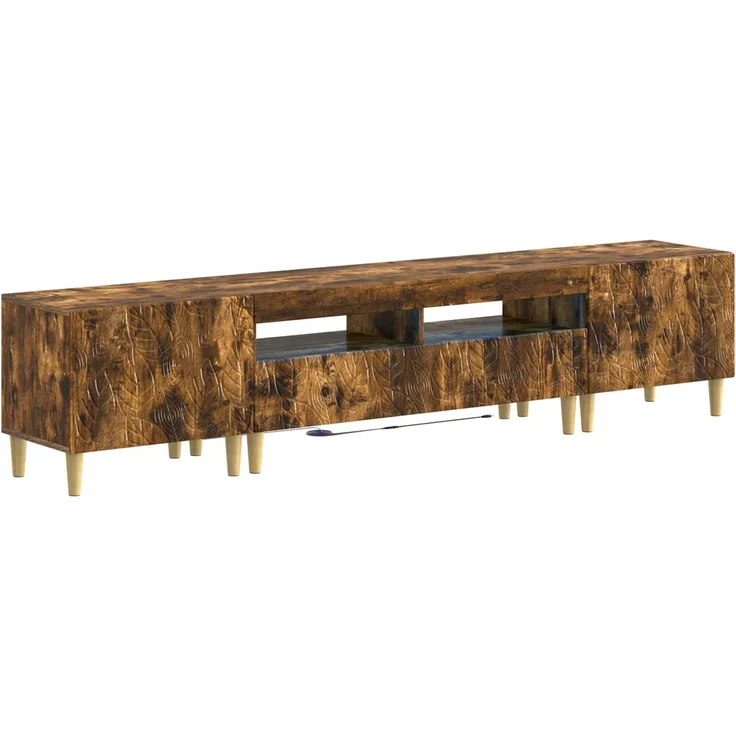 vidaXL 3-teiliges LED TV Regal DELFT Raucheiche Holzwerkstoff 3416764 – Bild 2
