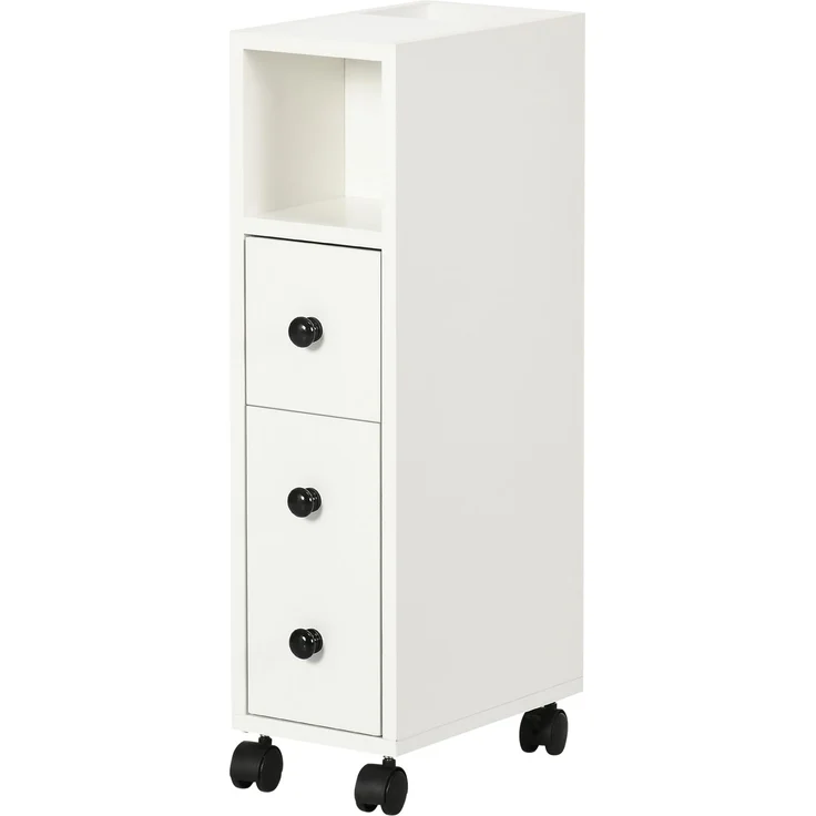 JARDJ Toilettenpapierhalter – Toilettenpapierschrank – 3 Ebenen + Papierauszug – Weiße Ausführung – Bild 2