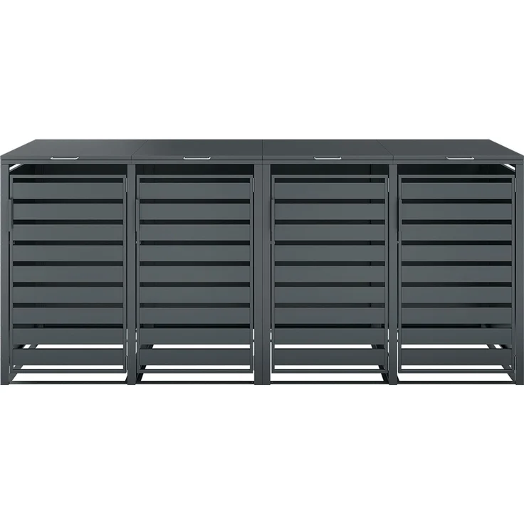 STEELSØN 'Kestra' Mülltonnenbox 4er je 240 Liter, anthrazit, Mülltonnenverkleidung aus Stahl, wetterfest, 116x80x268 cm, Müllbox für 4 Tonnen – Bild 7
