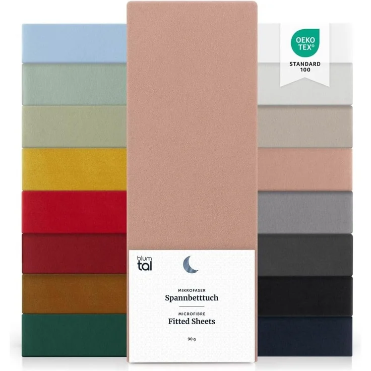 Blumtal® Spannbettlaken 140x190 cm - Bettlaken 140x190 aus Microfaser - Oekotex zertifiziertes Spannbetttuch 140x190 - Spannbettlaken 140x190 / Spannleintuch 140x190 - Bettlaken - Fitted Sheets - Rosa – Bild 1