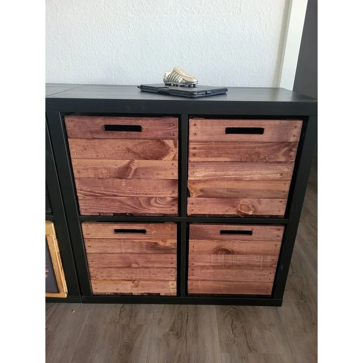 Kistenkolli Altes Land Allzweckkiste 4er Set Holzkiste Vintage Ocker passend für Ikea Kallax Expeditregale (Spar-Set, 4er Set) – Bild 3