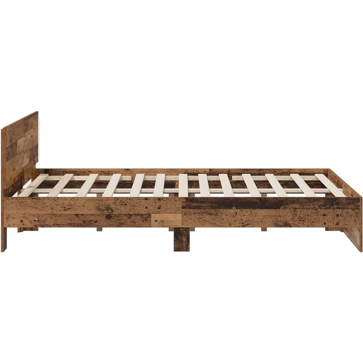 vidaXL Bettgestell mit Kopfteil Altholz 140 x 200 cm Holzwerkstoff 3445774 – Bild 5