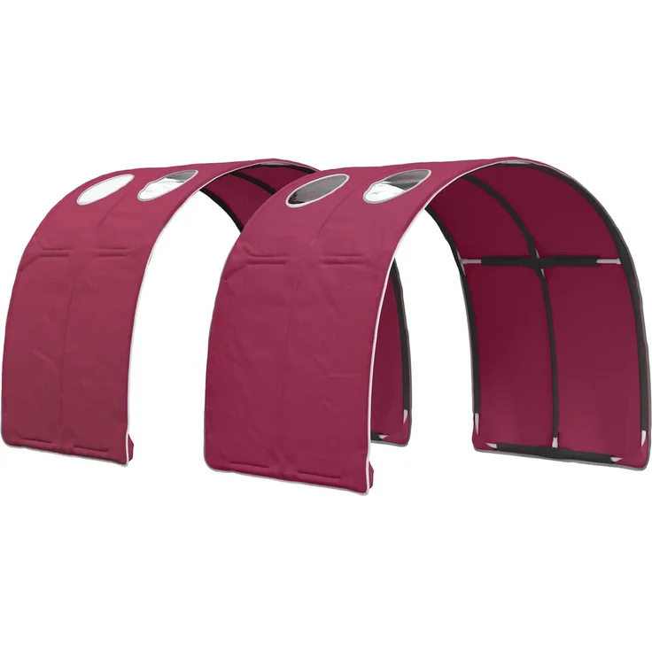vidaXL Bett mit Tunnel 3 Stk. Artisian Eiche und Rot Holzwerkstoff 3423663 – Bild 5