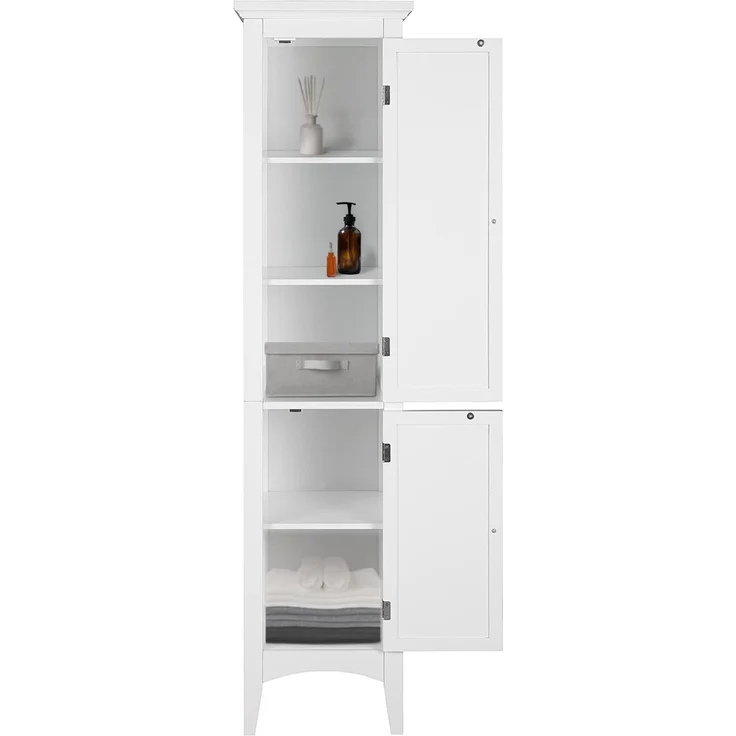 Versanora Badezimmer-Hochschrank Badmöbel Badregal Holzschrank Weiß Teamson ELG-588 – Bild 7