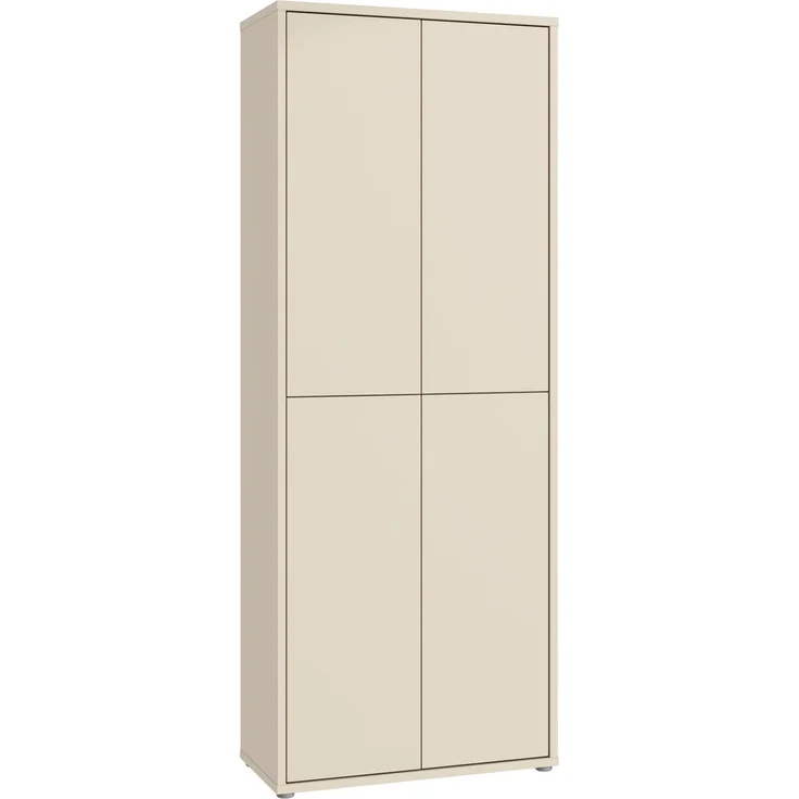 Forte ALICE SPRINGS Schuhschrank 70 80, moderner Flurschrank mit 4 Türen und 8 Einlegeböden, Holzwerkstoff, Kaschmir/Beige, 74,5 cm breit x 191,9 cm hoch x 34,9 cm tief – Bild 3