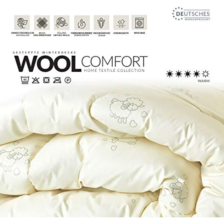 SEI Design Naturfaserbettdecke Wool Comfort 135x200 cm, Füllung: 70% Schurwolle - 30% Polyester – Bild 5