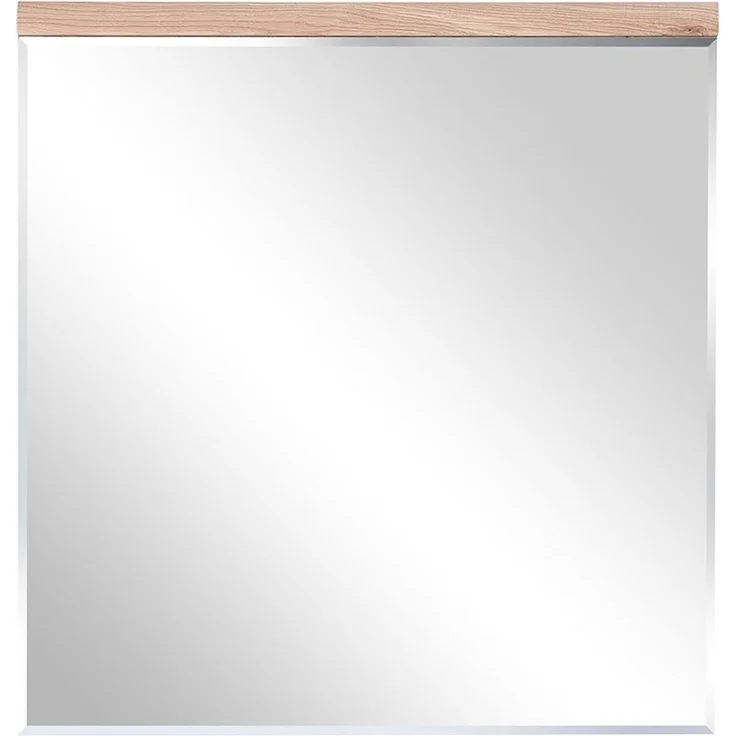 Spiegel Sonos, Echtholz, Holzfarben, Verspiegelt, 80 x 85 x 2 cm – Bild 1