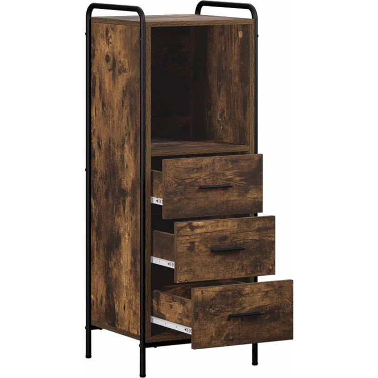 vidaXL Badezimmerschrank Räuchereiche 40 x 36 x 109,5 cm Holzwerkstoff 8014048 – Bild 3